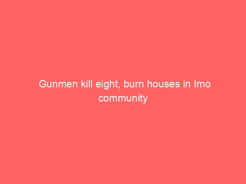 Gunmen kill eight, burn houses in Imo community